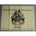 12 British Quad film posters including The Sting tri-folded with art by Richard Amsel,