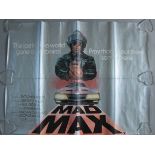Ten vintage British Quad film posters including "Mad Max" (1979), Meteor, The 39 Steps,