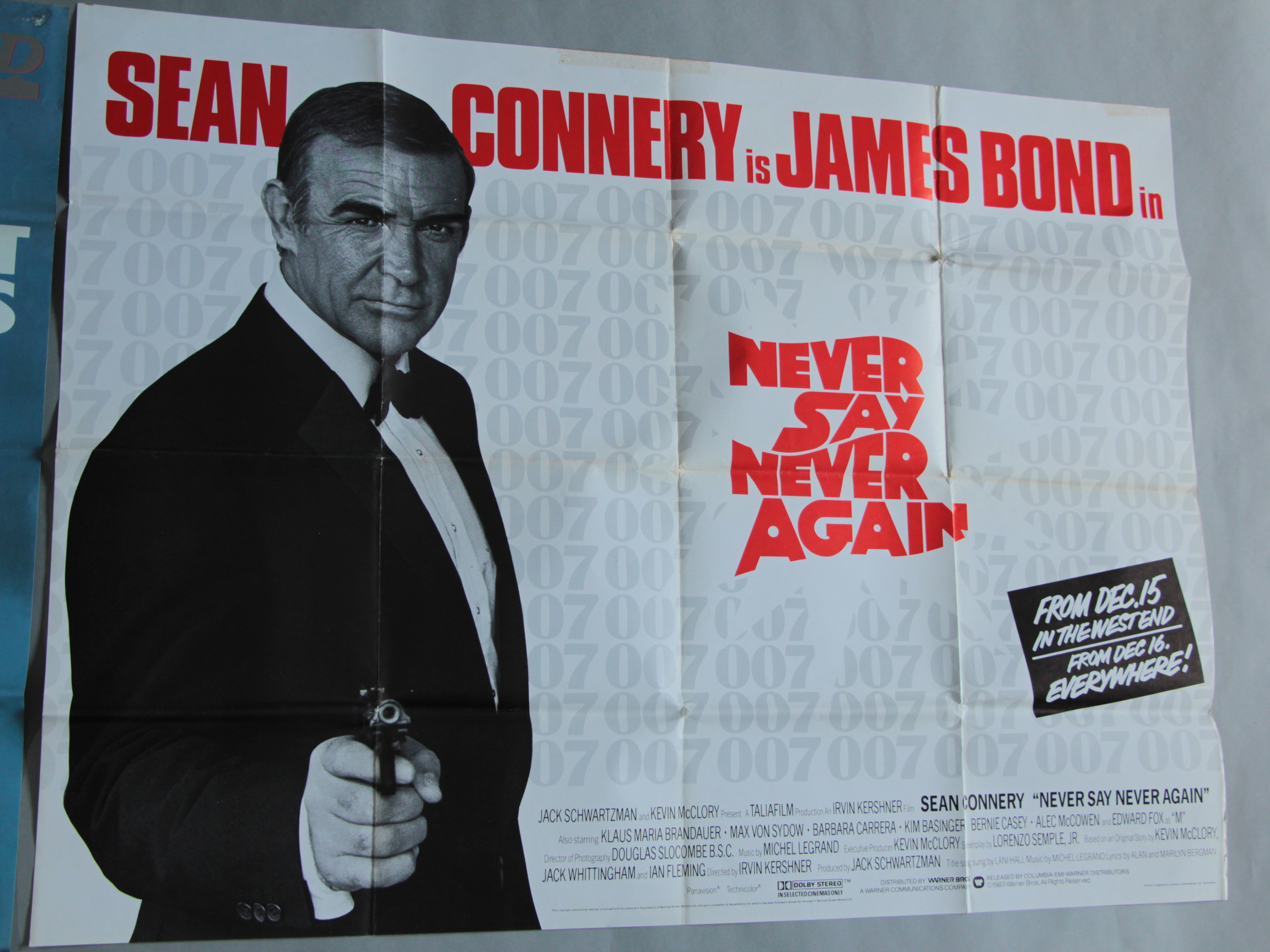 Sean Connery is James Bond in "Never Say Never Again" British Quad film poster plus Timothy Dalton - Image 2 of 2