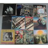 50+ Vintage LP records in Gd/VG condition including Pink Floyd Dark Side of the Moon, Genesis,