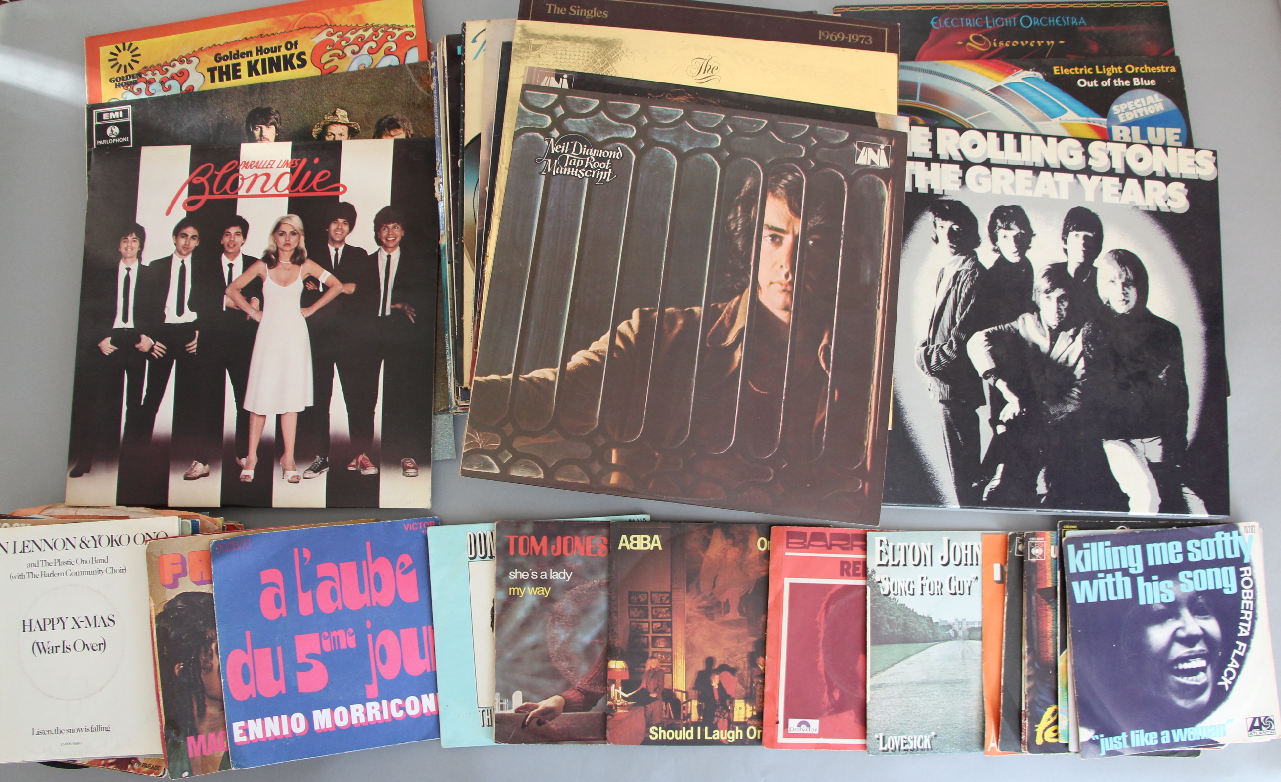Vinyl LPs & singles including French pressings for Elton John, Abba, John Lennon, Roberta Flack,