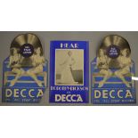 Decca vintage record label advertising posters 11x17" rolled various conditions.