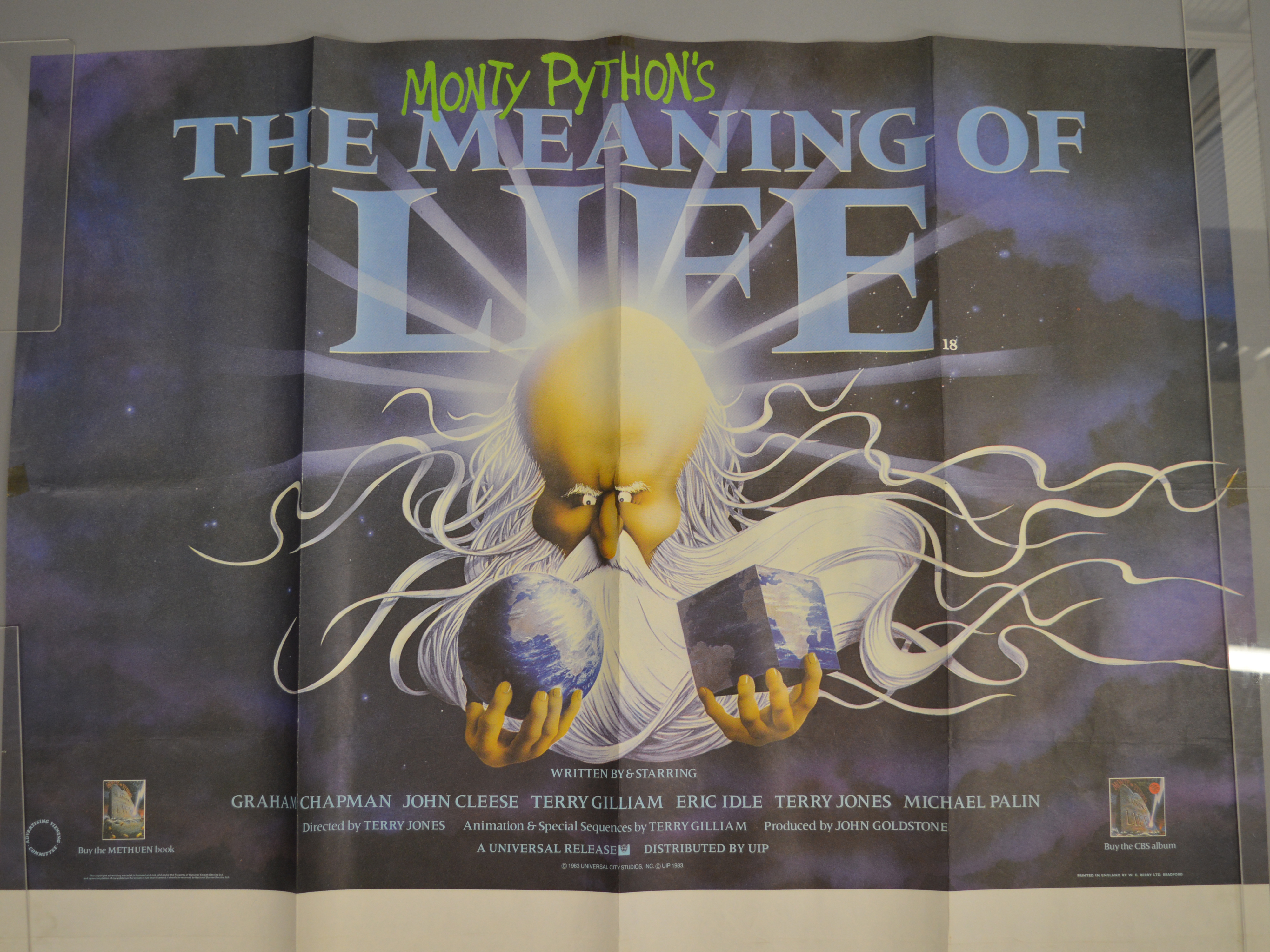 Five British Quad Film Posters all 30x40" folded including- Monty Pythons The Meaning of Life (very