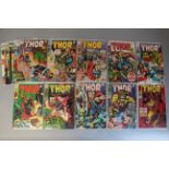 14 Thor Marvel comics including No 153 with Jack Kirby art, 155, 160 featuring Ego & Galactus, 161,