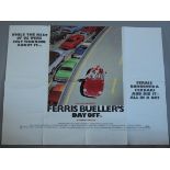 "Ferris Buellers Day Off" 1987 original British Quad film poster measuring 30 x 40 inch starring