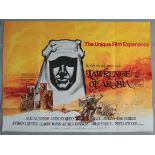 "Lawrence of Arabia" British Quad film poster RR71 with painted portraits of Peter O Toole as
