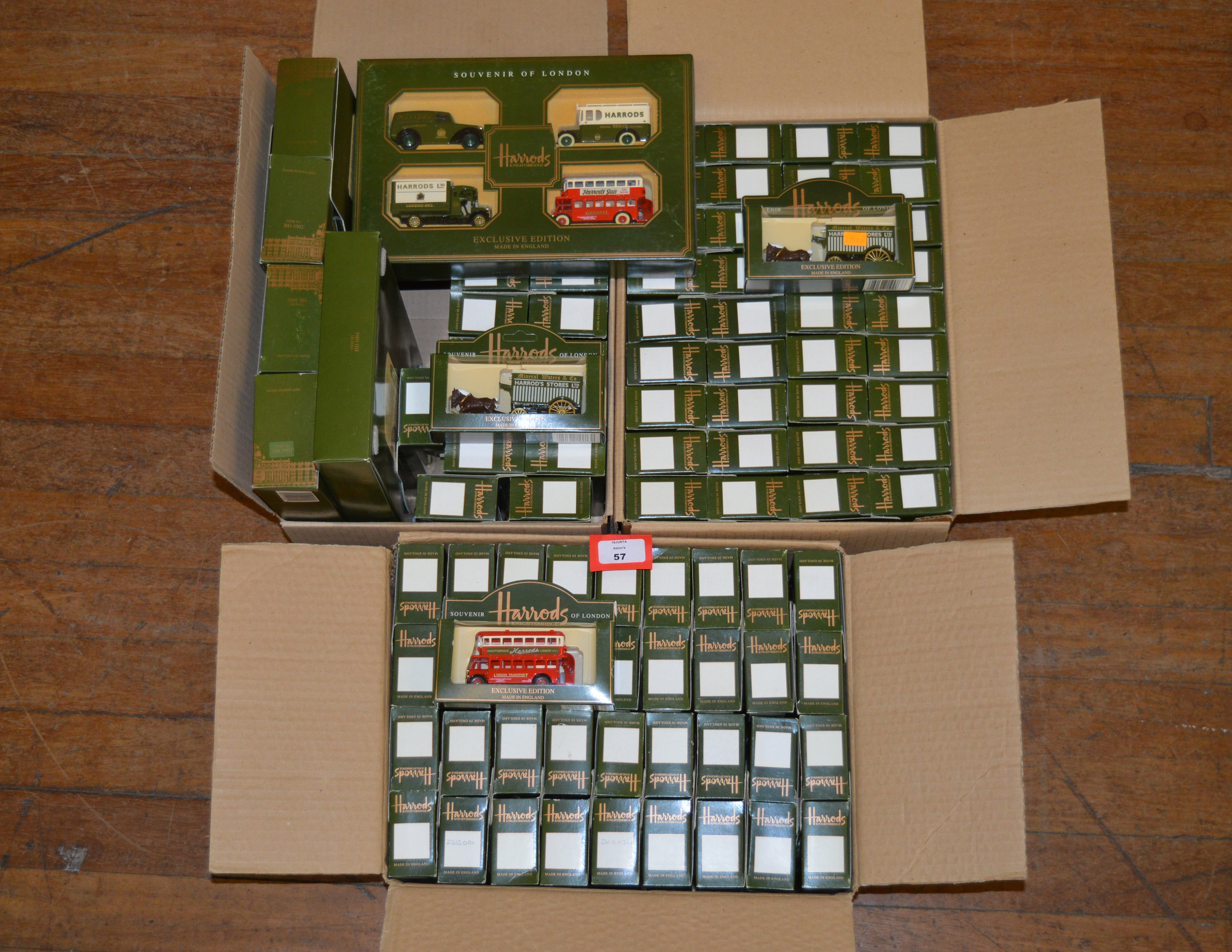 98 x Lledo Harrods diecast models, including six gift sets. E and boxed.