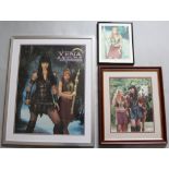 Four Xena Warrior Princess framed photos - 1 signed by Renee O'Connor as Gabrielle.