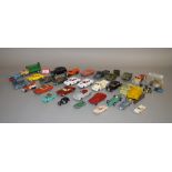 Twenty five unboxed playworn diecast models by Dinky, Corgi, Lesney and others,