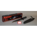 Rambo First Blood Part II replica knife. Boxed and VG.