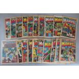 23 Mighty World of Marvel UK comics from No 4, 7, 8, 13, 17, 18, 19, 21, 22, up to 40 with gaps,