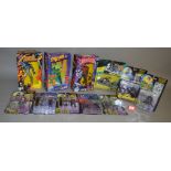 Quantity of superhero action figures: eight Kenner Batman figures,