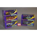 Five Scalextric cars: C2755; C2750; C2749; C2560; C2666. All boxed, overall appear E.
