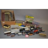 OO gauge, a good quantity of model railway accessories including kit built rolling stock,