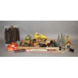 A mixed group of O and OO Gauge railway models and accessories including a Hornby O Gauge Signal