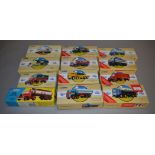 Twelve boxed Corgi Classics diecast truck models including 97334 Atkinson 'Lucozade' and 16302