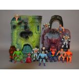 Mattel Masters of the Universe: quantity of action figures; Castle Grayskull; Snake Mountain.