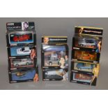 Ten boxed Corgi James Bond related diecast models including CC04001 Moonraker Space Shuttle and