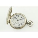 A silver full hunter top wind pocket watch H/M Birmingham 1918,