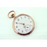 A silver (low grade - 800) & gilt cased pocket watch, the dial with small hairline crack,