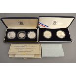 Two Royal Mint proof silver coin sets,