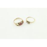 An 18ct Edwardian ruby & diamond ring, H/M Birmingham 1913 (missing one ruby), approx 3.