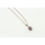 A 9ct H/M ruby & diamond pendant (missing one diamond), approx gross weight 3.