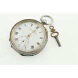 A silver key-wind open face pocket watch, H/M import London 1919,