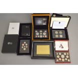 Royal Mint 2007 & 2008 boxed proof coin collections together with a Westminster boxed set of The