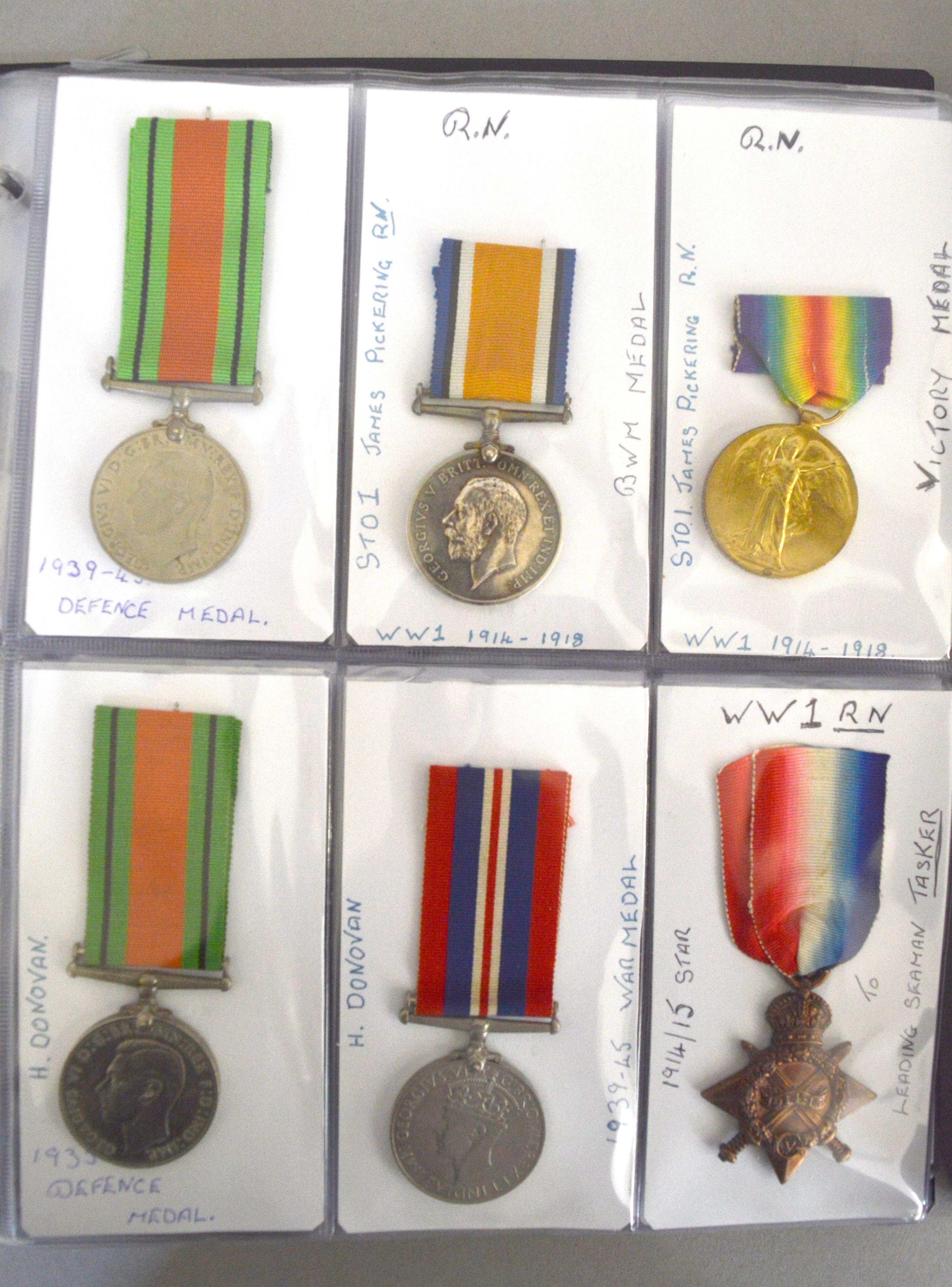 A folder of English & foreign World War I / World War II medals & medallions to include two 1st War - Image 2 of 2