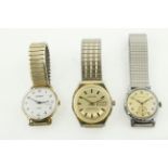 Three manual-wind gents wristwatches, a steel ANCRE, SANTIMA & SECONDA,