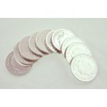 10x 2013 Britannia 1 oz £2 silver coins.