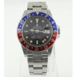 ROLEX 1675 - A rare stainless steel ROLEX GMT-Master Oyster Perpetual Superlative Chronometer,