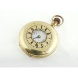 A gold plated half-hunter pocket watch,