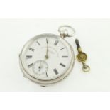 A silver key-wind pocket watch, H/M Chester 1898, with uncracked enamel dial marked,