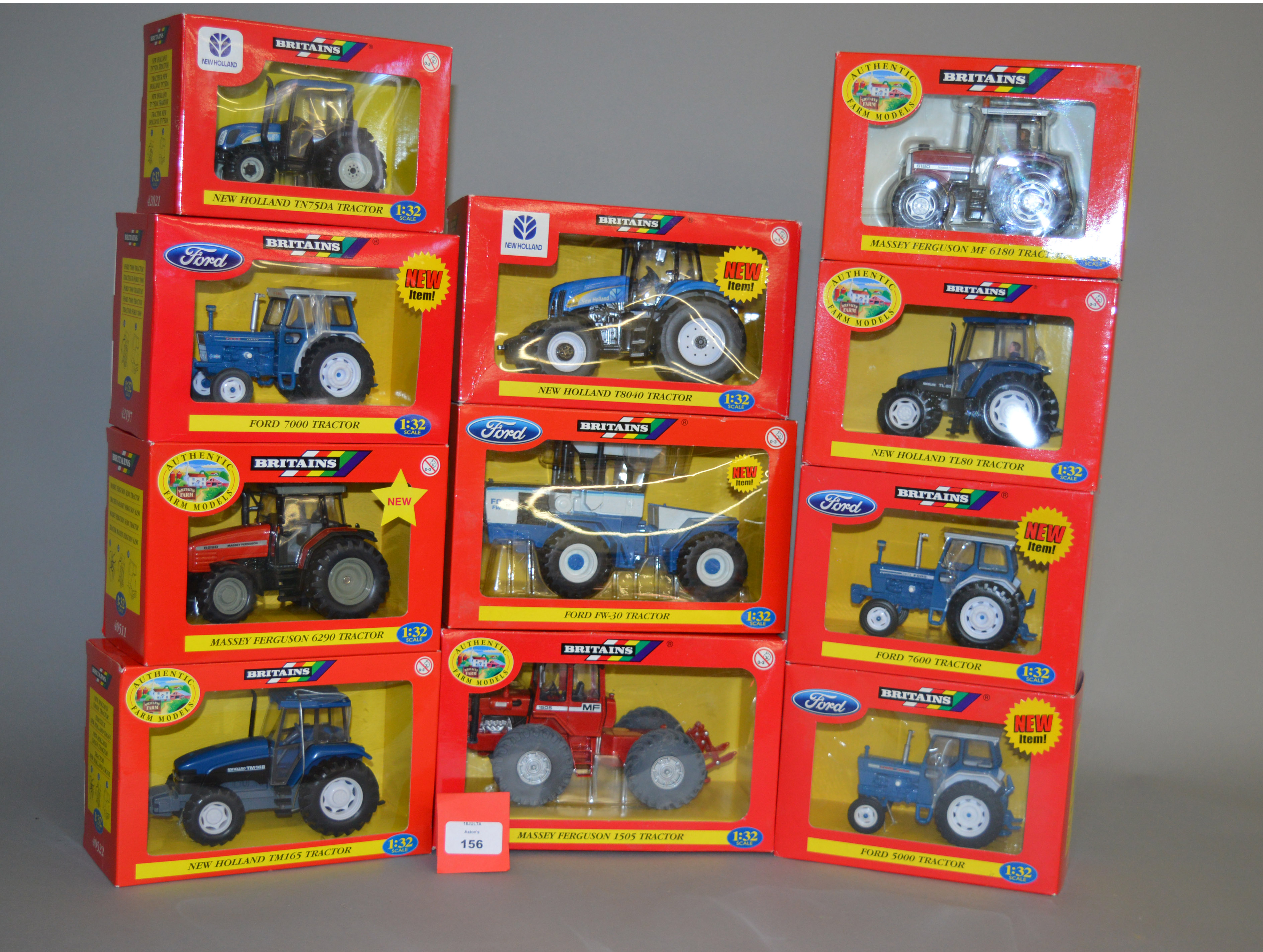 11 x Britains 1:32 scale diecast agricultural models, including Ford,