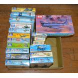 19 x plastic model kits, all aircraft, mainly by Italeri but includes others such as Monogram.