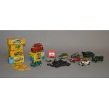 A small quantity of unboxed playworn diecast models including Dinky,