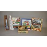 Quantity of assorted tinplate and plastic toys: Schylling Jet Car;