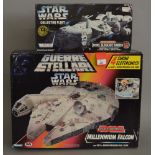 Two Hasbro Star Wars vehicles: POTF2 Electronic Millennium Falcon;