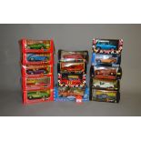 Thirteen boxed diecast model cars, mostly in 1:24 scale, by Bburago,