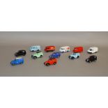 Twelve unboxed Lledo pre-production metal Delivery Van models,