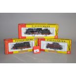 HO gauge. Three Fleischmann locomotives: 4225 0-6-0 261 199-3 BD; 4064 2-6-2 Class 064 Tank No.