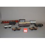 O Gauge. Eight pieces of kit/scratch built Rolling Stock including flat, coal wagons and vans.