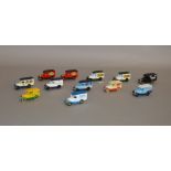 Twelve unboxed Lledo pre-production metal and plastic Delivery Van models,
