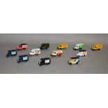 Twelve unboxed Lledo pre-production metal and plastic Delivery Van models, various liveries,