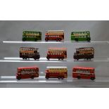 Nine unboxed Lledo Days Gone pre-production resin Bus and Trolleybus models,