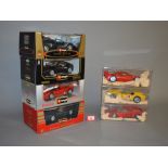 Four boxed Bburago Ferrari diecast models in 1:18 scale, 2 x F50,