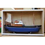 A scratch built wooden model of a Milford 'iron sided', coal burning, schooner rigged Trawler,