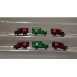 Six unboxed Lledo Pre-production prototype 1950 Bedford chassis based resin van models,